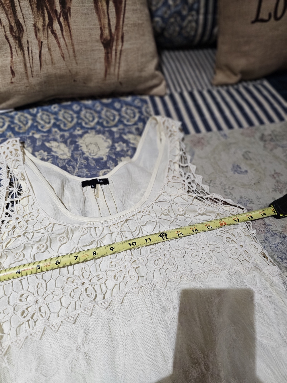 Ryu Cream Crochet Lace Tiered Dress- NWOT - Picture 6 of 9